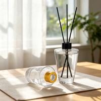 Nouvelle mode, flacon diffuseur de parfum rond transparent ambré de 100 ml et 200 ml, conteneur d'aromathérapie, flacon de parfum d'ambiance
