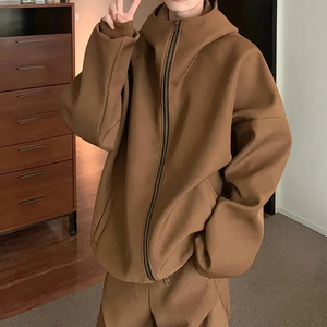 Custom Heavy Cotton Wide Arms Sweatshirts Fall Winter Fashion <strong>Cardigan</strong> Casual Sports Loose <strong>Mens</strong> <strong>Fleece</strong> Oversized Zip up Hoodie - Product Image 2
