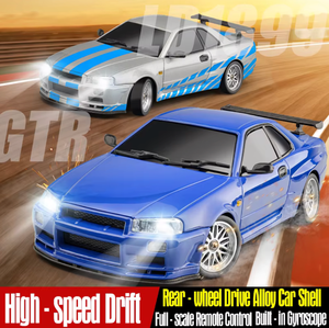 Ldrc <span class=keywords><strong>1899</strong></span> RTR GTR R34 1/18 2.4G RWD RC รถดริฟท์แบบมัลติลิงค์ ESP Gyro ไฟ LED ร่างกายอัลลอยชาร์จควบคุมโดยแอป - Product Image 1