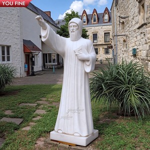 Youfine Tùy Chỉnh Đá Cẩm Thạch Saint Charbel Makhlouf Điêu Khắc Cho Ngoài Trời Trang Trí Công Giáo Tôn Giáo - Product Image 1