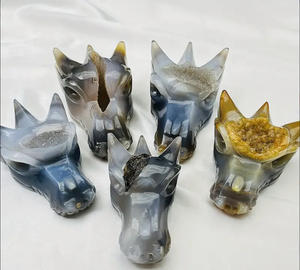 بيع بالجملة جيود Fanshi منحوت يدويًا أزرق Druzy Agate جودة عالية نحت العقيق الطبيعي للديكور المنزلي والهدايا - Product Image 2