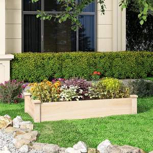 Jardinière <span class=keywords><strong>rectangulaire</strong></span> surélevée en bois revêtu de vinyle, écologique, pour légumes, fruits, fleurs et herbes à domicile - Product Image 2