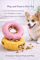 Jouet pour chien en forme de donut avec logo personnalisé, distributeur de friandises, soins dentaires, sélection pour présentoir de vente au détail pour les magasins d'animaux