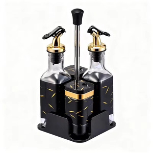 Set di Contenitori in <span class=keywords><strong>Vetro</strong></span> Rotanti di Lusso <span class=keywords><strong>per</strong></span> Spezie, Olio e Aceto, 4 Pezzi, Portaspezie Portatile <span class=keywords><strong>per</strong></span> <span class=keywords><strong>Cucina</strong></span> - Product Image 4