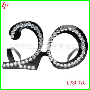 Lunettes d'anniversaire LPS0074 numéro 18 avec strass pour fête et célébration - Product Image 2