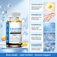Capsules multivitaminées LUVVITA Calcium D3+K2+B12 pour adolescents, adultes et nouveau-nés - 60 capsules favorisant la santé des os, des muscles et des nerfs