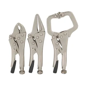 3 Pieces 4 "5" gebogene kiefer 4.5 zoll 125mm lange nase 5 "135mm C Clamp Mini Vise Grip Locking Plier Set