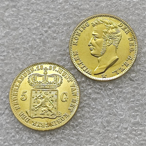 1826,1827,1843 Países Bajos 5 Gulden - Willem I Monedas conmemorativas de estilo antiguo, regalos, decoración del hogar - Product Image 3