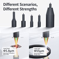 Capteur de déplacement confocal spectral pour objets transparents, haute précision, détection de la planéité, de l'écartement et de l'épaisseur de petits points