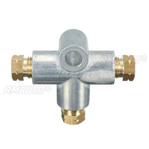 Nouveau raccord en T argenté à 3 voies pour conduite de frein avec 3 écrous mâles M10, en cuivre métrique court 3/16 10mm, pièces de rechange pour distributeur - Product Image 2
