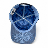 Casquette de baseball élégante à 5 panneaux, brodée sur mesure, doublure en satin, boucle métallique, épingles et strass