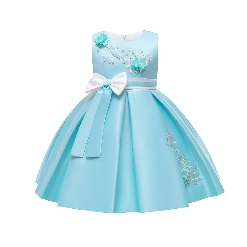ZY005 Baby Cotton Frocks Designs Fashion New Arrival Little Flower Girls Wedding Party Kids Velvet Dress