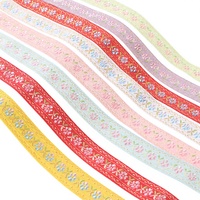 Ruban brodé jacquard floral vintage de 2,5 cm, style ethnique dégradé, pour sacs et chaussures, idéal pour la couture DIY faite à la main