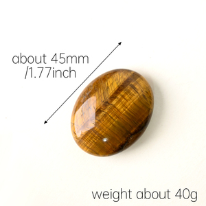 Piedra de Palma de Cristal de 45mm al por Mayor, Piedra de la Preocupación Elíptica, Gema de Ojo de Tigre para Meditación - Product Image 2