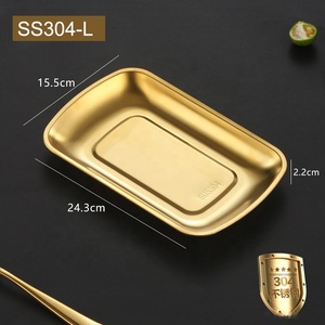 Petite assiette dorée en acier inoxydable, mini plateaux alimentaires en métal, plaques de cuisson portables pour four, polies lisses pour les campeurs - Product Image 5