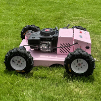 Tondeuse à gazon électrique 4x4 à moteur 4 temps avec fonction autopropulsée, robot télécommandé à 4 roues motrices pour la coupe des mauvaises herbes sans fil