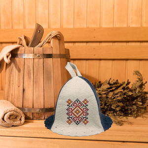 Gorro de Sauna térmico de lujo de lana pura ecológico personalizable, suave, cómodo, bordado de logotipo, lavable, reutilizable, ajustable, SPA - Product Image 4