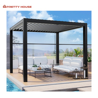 Pergola Bioclimatique Motorisée en Aluminium Écologique Personnalisée 3x3 3x4 pour Balcon, Jardin, Auvent, Gazebo à Lames Orientables