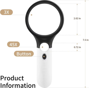 Wholesale New Handheld 3-4X <b>Magnifying</b> Glass With 3 LED <b>Light</b> Reading Jewelry Inspection Tool - Product Image 5