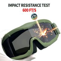 Yijia lunettes de chasse tactiques lunettes de régulateur de verre Airsoft lunettes de tir en plein air avec 3 lentilles interchangeables