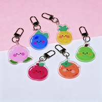 Porte-clés promotionnels miniatures personnalisés tendance en acrylique imprimé UV numérique 9 couleurs, lettres légères, pendentif de sac anime