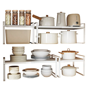 Kitchen Storage Rack 33x22x52cm Multi-Function Freestanding Countertop Organizer For Seasoning Pot Plate Storage - Product Image 5