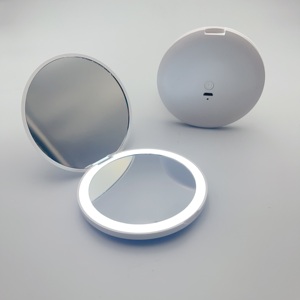 Bán Buôn 2 Bên LED Trang Điểm Gương 4 Màu Sắc Túi Nhỏ Vòng Tròn Mỹ Phẩm Gương Nhãn Hiệu Riêng Nhỏ Gọn Gương - Product Image 6