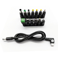 Kit Kabel Daya USB C ke DC dengan 13 Buah Ujung Konektor DC Multi Ukuran yang Dapat Diganti, Kabel Catu Daya DC Tipe C