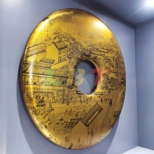 Décoration murale en fibre de verre imitation jade, design circulaire traditionnel pour les espaces commerciaux - Product Image 2