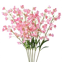 Bunga Lily of the Valley Buatan Tangan dari Sutra, Tangkai Panjang, Rangkaian Bunga untuk Dekorasi Pernikahan, Rumah, dan Hotel