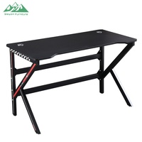 Bureau de jeu ergonomique professionnel Wayon, avec porte-gobelet, crochet pour casque, montage facile, station de travail PC pour joueurs professionnels, MDF trempé