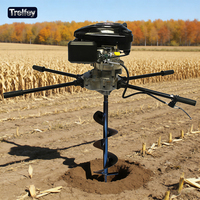 Tarière thermique double moteur quatre temps 196 cm³ à couple élevé 9,3 Nm, haute productivité pour le forage de trous de poteaux et d'arbres en applications lourdes