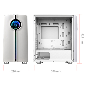 Snowman hoàn hảo thiết kế màu trắng máy tính mATX Mini ITX giữa tháp trường hợp Tempered Glass Máy tính để bàn Chassis Micro ATX <span class=keywords><strong>PC</strong></span> chơi Game - Product Image 5