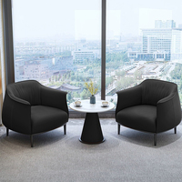 Fauteuil Simple en Cuir Moderne et Minimaliste, Fauteuil de Salon Confortable, Mobilier de Maison de Designer, Chaise d'Appoint de Détente