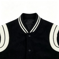 Blousons d'entraîneur en laine d'hiver personnalisés en chenille brodée pour garçons, vestes de baseball universitaires en polaire boutonnées pour hommes, vente en gros