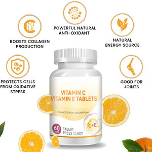 ASAP OEM Private Label <b>Vitamin</b> C and E Tablets 500mg Adult Skin Whitening Dietary Supplement Food Grade Certified Organic - Product Image 2