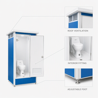 Toilettes publiques portables préfabriquées d'extérieur à faible coût, à compartiment unique, étanches, ventilées, à installation rapide