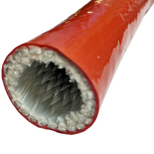 Silicon Coated <strong>Fiberglass</strong> Sleeve Flame Retardant 1kV <strong>Rated</strong> Voltage for High <strong>Temperature</strong> Protection - Product Image 1
