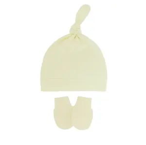 bebé chapéus luvas Suppliers-Conjunto de luvas unissex, conjunto de luvas para bebês recém-nascidos, de algodão amarrado, com uma camada