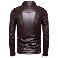 Veste en similicuir unie slim fit pour homme, vente en gros OEM ODM, mode hiver