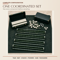 Set Mahjong Amerika Moss Agate Conservatory 160 Buah untuk 4 Pemain dengan Rak, Penggeser, Alas, dan Kotak Termasuk Perencanaan Peluncuran