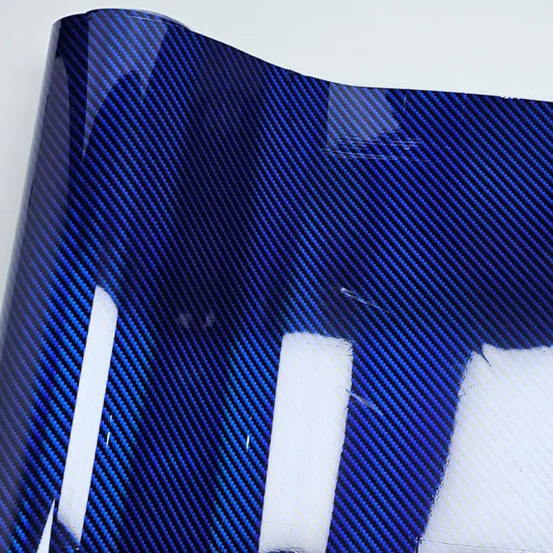 Hoge Glanzende Blauwe Regenboog 9d Koolstofvezel Vinyl Wrap Film Stickers Rol Zelfklevende Diy Sticker Voor Auto Motoraccessoires