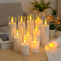 Bougies LED sans flamme scintillantes 3/6/9 pièces/lot, bougies cylindriques électriques à télécommande pour la décoration de la maison et des fêtes