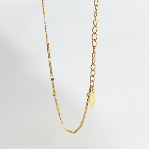 Wish Jewelry Venta caliente chapado en oro de longitud corta lentejuelas redondas collar de cadena de plata esterlina 925 para mujer - Product Image 1