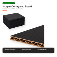 Boîte d'expédition en carton ondulé noir personnalisée, boîte pliante à 3 couches pour l'emballage du commerce électronique