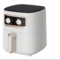 Friteuse à air manuelle à commande mécanique, corps en plastique, panier unique, avec minuterie mécanique, 1500W, cuisson rapide, classe A, efficacité énergétique