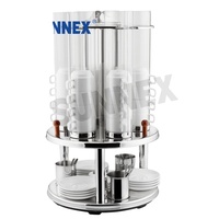 Distributeur de tasses à café en acier inoxydable rotatif pour buffet, capacité de 48 tasses, design moderne, durable et écologique