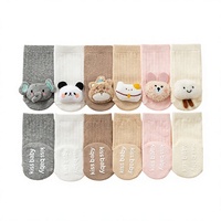 Chaussettes antidérapantes en tricot à talon ouvert pour nouveau-nés, motif dessin animé, collection printemps/automne, vente en gros