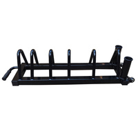 Support de rangement portable pour plaques de barre de musculation avec tubes de rangement pour barres, roues et poignée ergonomique, gain de place pour salle de sport à domicile et garage