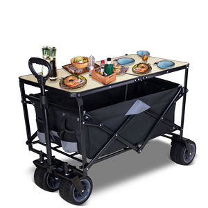 Opvouwbare campingwagen met tafel, outdoor transportkar voor kamperen en picknicken - Product Image 1
